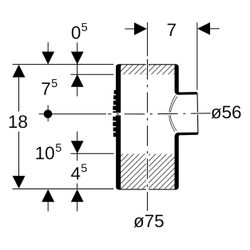 Geberit Silent-db20 Abzweig, 88,5 Grad, 75x56mm, PE-S2, Schwarz, 307058141... GEBERIT-307058141 4025416084891 (Abb. 1)