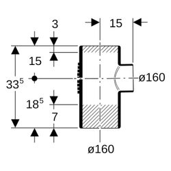 Geberit Abzweig Silent-db20, 88,5 Grad, DN 150, 160mm, PE-S2, Schwarz, 315148141... GEBERIT-315148141 4025416862383 (Abb. 1)