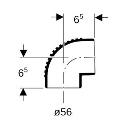 Geberit Silent db20 Bogen 88,5 Grad Außendurchmesser 56mm... GEBERIT-305880141 4025416084389 (Abb. 1)