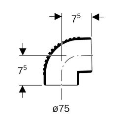 Geberit Silent db20 Bogen 88,5 Grad Außendurchmesser 75mm... GEBERIT-307880141 4025416085003 (Abb. 1)