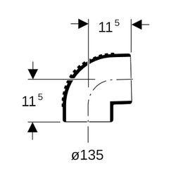 Geberit Silent db20 Bogen 88,5 Grad Außendurchmesser 135mm... GEBERIT-312880141 4025416162605 (Abb. 1)