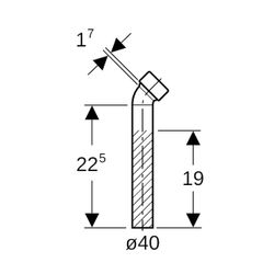 Geberit Anschlussbogen 45 Grad Außendurchmesser 40mm, Alpinweiß, Quetschverschraubun... GEBERIT-152222111 4025416018179 (Abb. 1)