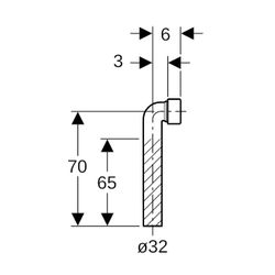 Geberit Anschlussbogen 90 Grad, Quetschverschraubung Durchmesser 32/32, Weiß, Höhe 7... GEBERIT-152240111 4025410072658 (Abb. 1)