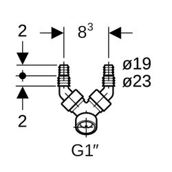 Geberit Doppelwinkelschlauchtülle, 152767111... GEBERIT-152767111 4025416021704 (Abb. 1)