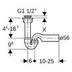 Geberit Duschwannenablauf mit Ablaufsieb Außendurchmesser 56mm, Hochglanz verchromt... GEBERIT-150032211 4025416013266 (Abb. 1)