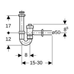 Geberit Siphon Rohrbogengeruchsverschluss für Waschbecken absperrbar, Rückflussverhi... GEBERIT-152861111 4025416022893 (Abb. 1)