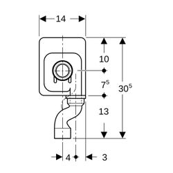 Geberit Unterputz-Geruchsverschluss für Urinal, Abgang vertikal Außendurchmesser 50m... GEBERIT-152627161 4025416019411 (Abb. 1)