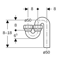 Geberit Rohrbogengeruchsverschluss für Ausgussbecken, Einlauf vertikal, Abgang verti... GEBERIT-152038161 4025416016724 (Abb. 1)