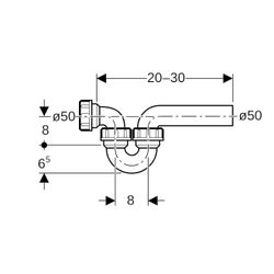Geberit Rohrbogengeruchsverschluss für Ausgussbecken, Einlauf horizontal, Abgang hor... GEBERIT-152040161 4025416016748 (Abb. 1)