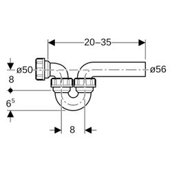 Geberit Rohrbogengeruchsverschluss für Ausgussb., mit Quetschverschr., Einlauf/Abgan... GEBERIT-152045161 4025416016793 (Abb. 1)