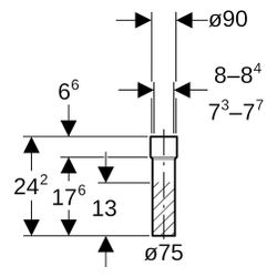 Geberit PE Übergangsstutzen mit Schrumpfmuffe Außendurchmesser 75mm, Edelstahl... GEBERIT-152151161 4025416017714 (Abb. 1)