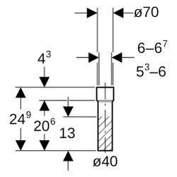 Geberit Übergangsstutzen mit Schrumpfmuffe, DN 40, 40x70mm, PE-HD, Schwarz, 15215516... GEBERIT-152155161 4025416017752 (Abb. 1)