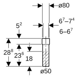 Geberit Übergangsstutzen mit Schrumpfmuffe, DN 50, 50x80mm, PE-HD, Schwarz... GEBERIT-152198161 4025416018025 (Abb. 1)