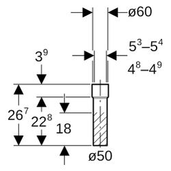 Geberit Übergangsstutzen mit Schrumpfmuffe, DN 50, 50mm, 60mm, PE-HD, Schwarz... GEBERIT-152651161 4025416019954 (Abb. 1)