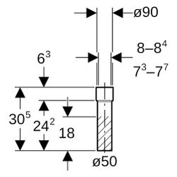 Geberit Übergangsstutzen mit Schrumpfmuffe, DN 50, 50x90mm, PE-HD, Schwarz... GEBERIT-152652161 4025416019961 (Abb. 1)
