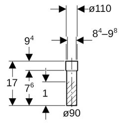 Geberit PE Übergangsstutzen mit Schrumpfmuffe Außendurchmesser 90mm, 366550161... GEBERIT-366550161 4025416029281 (Abb. 1)