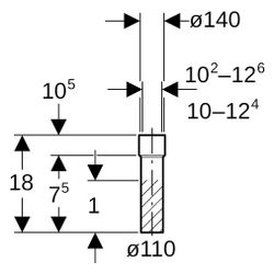 Geberit Übergangsstutzen mit Schrumpfmuffe, DN 100, 110x140mm, PE-HD, Schwarz, 36755... GEBERIT-367550161 4025416031543 (Abb. 1)