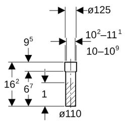 Geberit Übergangsstutzen mit Schrumpfmuffe, DN 100, 110x125mm, PE-HD, Schwarz... GEBERIT-367551161 4025416031659 (Abb. 1)
