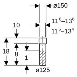 Geberit PE Übergangsstutzen mit Schrumpfmuffe Außendurchmesser 125mm, 368550161... GEBERIT-368550161 4025416033783 (Abb. 1)