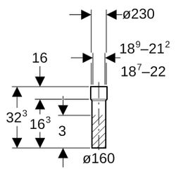 Geberit Übergangsstutzen mit Schrumpfmuffe, DN 150, 160mm, 230mm, PE-HD, Schwarz... GEBERIT-369551161 4025416034841 (Abb. 1)
