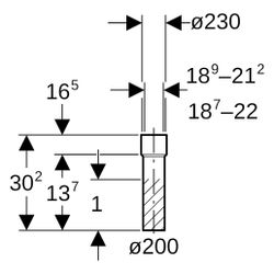Geberit PE Übergangsstutzen mit Schrumpfmuffe Außendurchmesser 200mm, 370550161... GEBERIT-370550161 4025416035602 (Abb. 1)