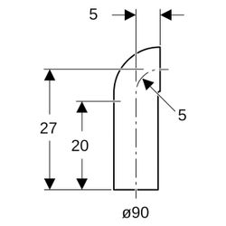 Geberit PE Bogen 90 Grad mit langem Schenkel, kleinem Radius 90 Grad, Außendurchmess... GEBERIT-366876161 4025416030195 (Abb. 1)