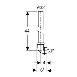 Geberit Spülrohrzwischenstück für Urinal... GEBERIT-119703161 4025416008804 (Abb. 1)
