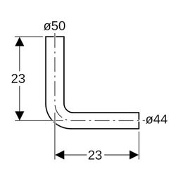 Geberit Spülbogen 90 Grad tiefhängend Außendurchmesser 50mm, X 23cm, X1 23cm, Alpinw... GEBERIT-118003111 4025416006251 (Abb. 1)