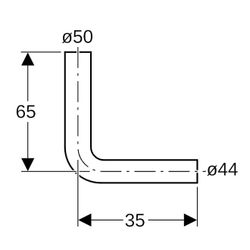 Geberit Spülbogen 90 Grad halbhochhängend Außendurchmesser 50mm, X1 35cm, Bahamabeig... GEBERIT-118007101 4025416006473 (Abb. 1)