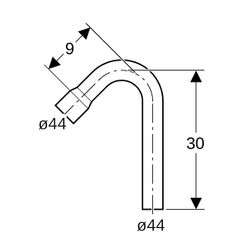 Geberit Spülbogenverlängerung 135 Grad mit Steckmuffe Außendurchmesser 44mm, Alpinwe... GEBERIT-118021111 4025416007012 (Abb. 1)