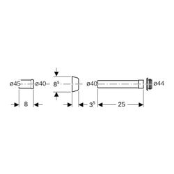 Geberit Set Spülbogenverlängerung mit Rosette Außendurchmesser 45mm, Alpinweiß... GEBERIT-118026111 4025416007159 (Abb. 1)