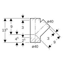 Geberit Abzweig 45 Grad, 40mm, PE-HD, Schwarz, 360109161... GEBERIT-360109161 4025416021629 (Abb. 1)
