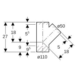 Geberit Abzweig 45 Grad, 110x50mm, PE-HD, Schwarz, 367112161... GEBERIT-367112161 4025416030669 (Abb. 1)