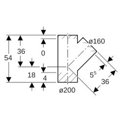 Geberit Abzweig PE, 45 Grad, 200x160mm, PE-HD, Schwarz, 370145161... GEBERIT-370145161 4025416035527 (Abb. 1)
