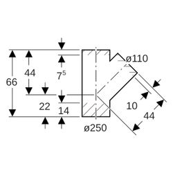 Geberit Abzweig 45 Grad, 250x110mm, PE-HD, Schwarz, 371135161... GEBERIT-371135161 4025416036043 (Abb. 1)