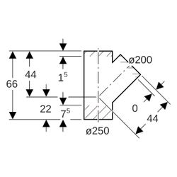 Geberit Abzweig PE-HD 45 Grad, 250x200mm, PE-HD, Schwarz, 371146161... GEBERIT-371146161 4025416036074 (Abb. 1)
