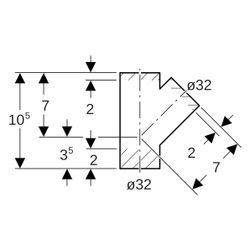 Geberit Abzweig PE 45 Grad, 32mm, PE-HD, Schwarz, 379108161... GEBERIT-379108161 4025416037064 (Abb. 1)