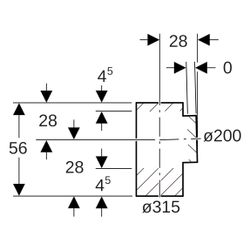 Geberit Abzweig PE 88,5 Grad, 315x200mm, PE-HD, Schwarz, 372196161... GEBERIT-372196161 4025416036708 (Abb. 1)
