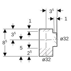 Geberit PE Abzweig 88,5 Grad, 32mm, PE-HD, Schwarz, 379158161... GEBERIT-379158161 4025416037071 (Abb. 1)