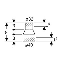 Geberit PE Reduktion zentrisch, kurz d 40mm, d1 32mm... GEBERIT-360557161 4025416021766 (Abb. 1)
