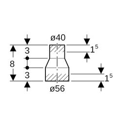 Geberit PE Reduktion zentrisch, kurz Außendurchmesser 56mm... GEBERIT-363559161 4025416024804 (Abb. 1)