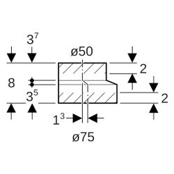 Geberit Reduktion exzentrisch, 75x50mm, PE-HD, Schwarz, 365561161... GEBERIT-365561161 4025416027584 (Abb. 1)