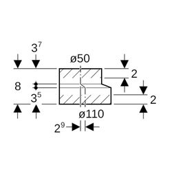 Geberit PE Reduktion exzentrisch, kurz d 110mm, d1 50mm... GEBERIT-367561161 4025416031727 (Abb. 1)