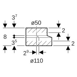 Geberit PE Reduktion exzentrisch, 110/50mm, PE-HD, Schwarz, 367561161... GEBERIT-367561161 4025416031727 (Abb. 1)