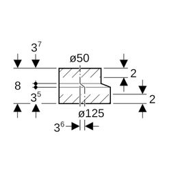 Geberit PE Reduktion exzentrisch, kurz, d 125mm, d1 50mm... GEBERIT-368561161 4025416033790 (Abb. 1)