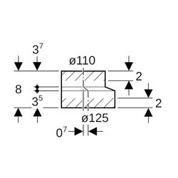 Geberit PE Reduktion exzentrisch, kurz, d 125mm, d1 110mm... GEBERIT-368586161 4025416033899 (Abb. 1)