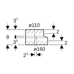 Geberit PE Reduktion exzentrisch, kurz, d 160mm, d1 110mm... GEBERIT-369586161 4025416034964 (Abb. 1)