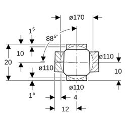 Geberit PE Kugelabzweig 88,5 Grad zweifach, Anschlüsse 180 Grad versetzt D 110mm, D1... GEBERIT-367285161 4025416031260 (Abb. 1)