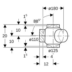 Geberit PE Kugelabzweig 88,5 Grad dreifach, Anschlüsse 135 Grad versetzt, Außendurch... GEBERIT-368600161 4025416033905 (Abb. 1)