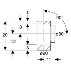 Geberit PE Reinigungsstück 90 Grad mit runder Serviceöffnung Außendurchmesser 90mm... GEBERIT-366451161 4025416029274 (Abb. 1)